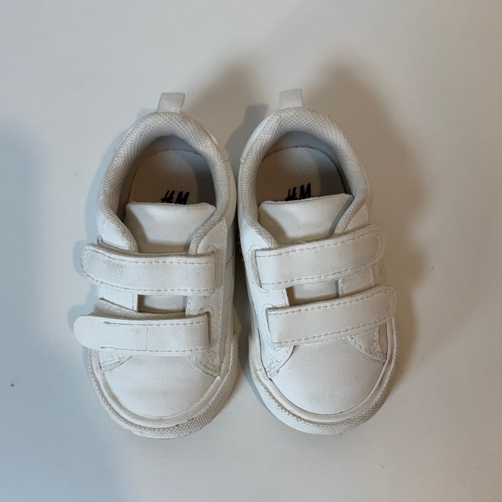 H&M White Kids Velcro Canvas Sneakers